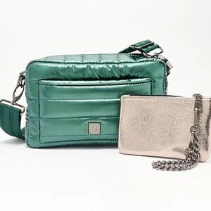Think Royln Margo Crossbody with Metallic Luxe Wallet - Green